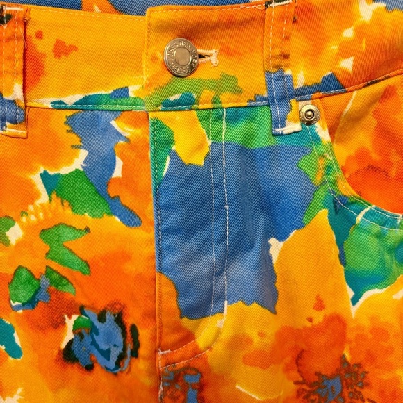 Jones New York Blue & Orange Floral Stretch Cropped Sport Pants, Womens Size 4 - Picture 6 of 8
